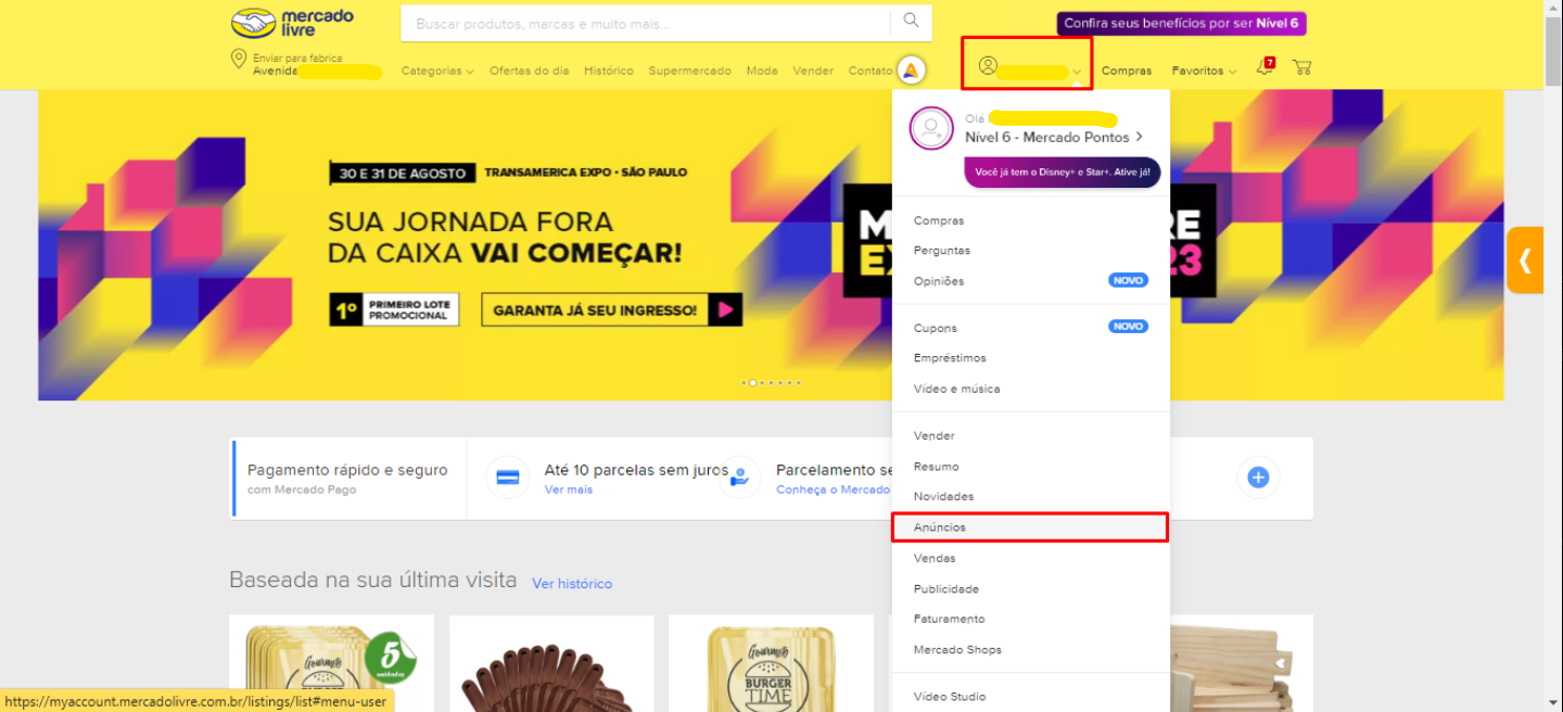 anúncios mercado livre