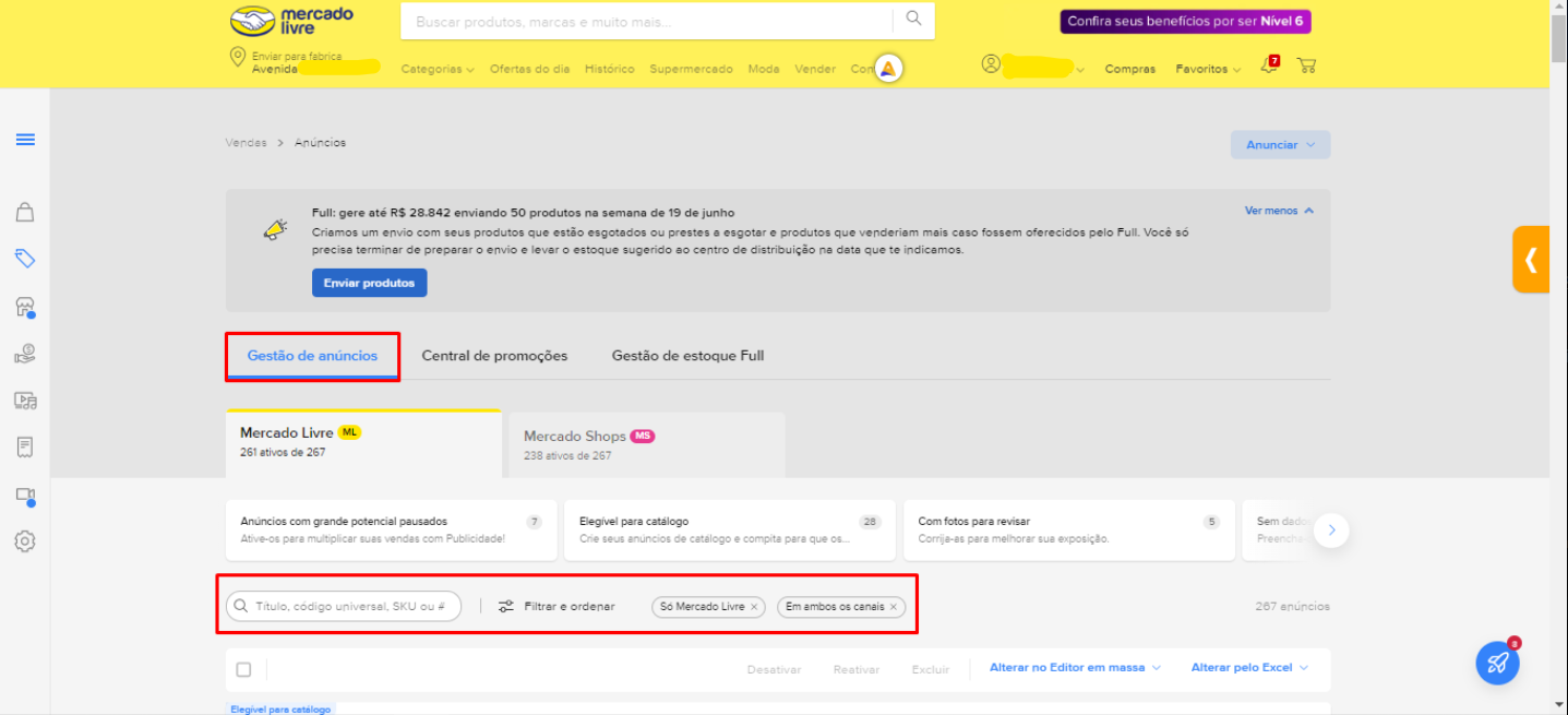 anúncios mercado livre